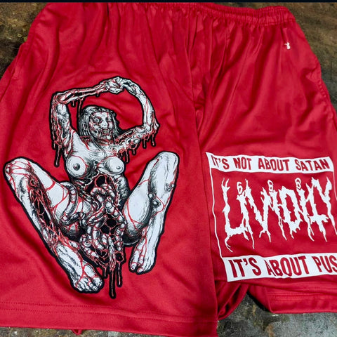 LIVIDITY - It's Not About Satan - red shorts