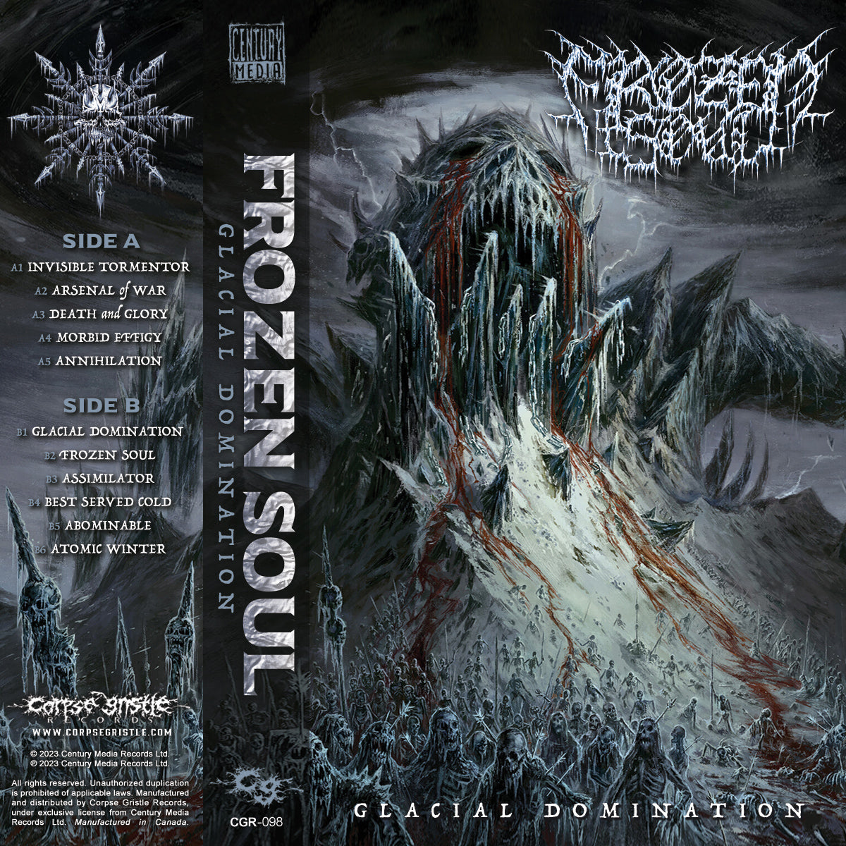 【未開封】Frozen Soul　3枚まとめ　デスメタル FROZEN SOUL - Glacial Domination - cassette – Corpse Gristle Records