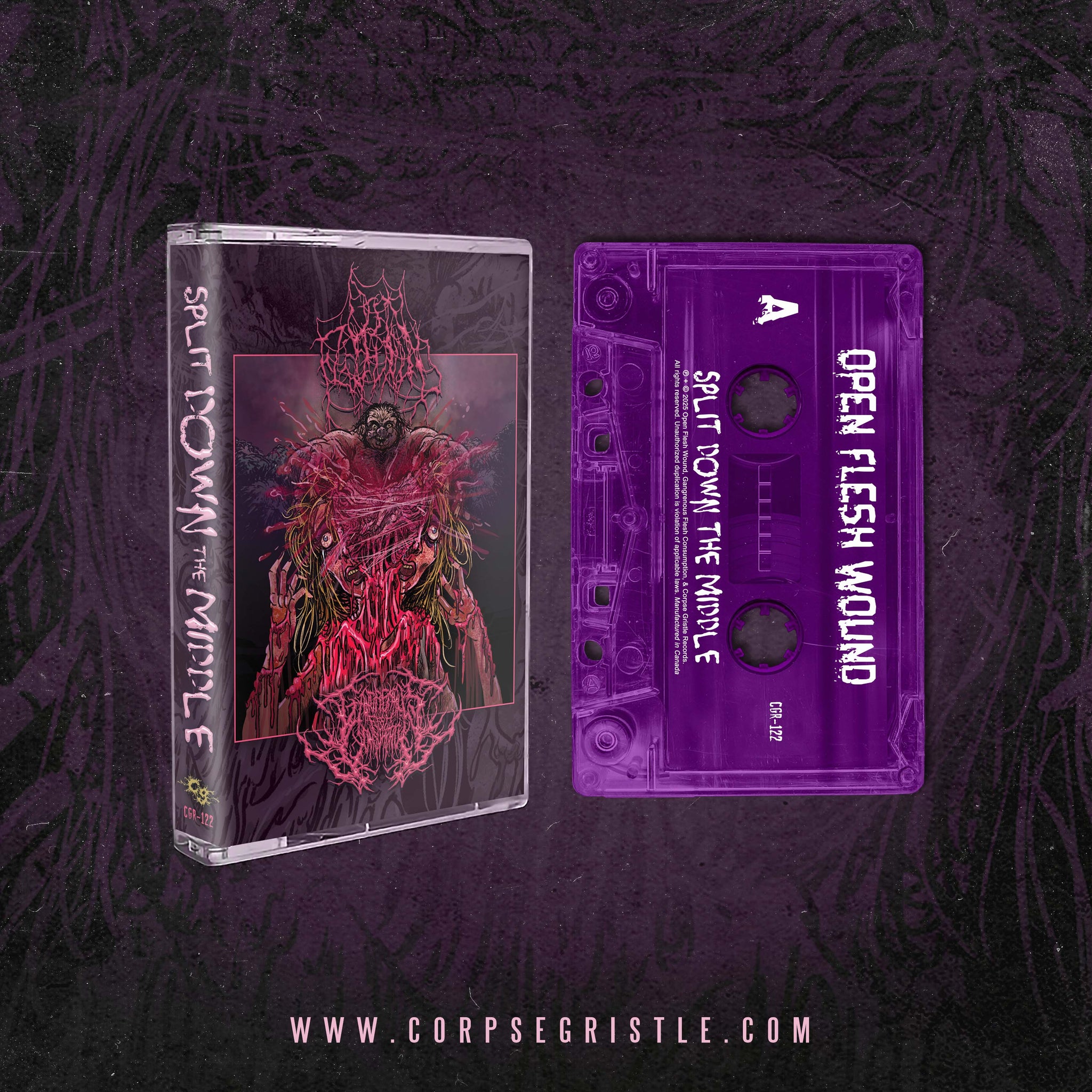 OPEN FLESH WOUND - GANGRENOUS FLESH CONSUMPTION - Split Down the Middle - cassette