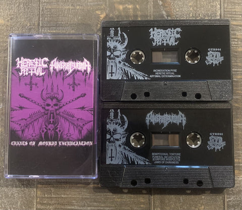 HERETIC RITUAL / FUNERAL VOMIT - Chants Of Morbid Excruciation - cassete