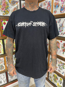 CORPSE GRISTLE - white logo - black short sleeve shirt